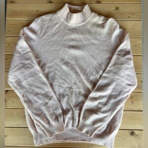 Women’s Charter Club 2-ply 100% Cashmere Mock Neck Blush Pink Sweater Size Large